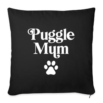 Puggle Mum - Sofa pillowcase 17,3'' x 17,3'' (45 x 45 cm) - black - Front