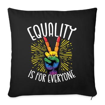Equality is for all peace signs - Sofa pillowcase 17,3'' x 17,3'' (45 x 45 cm) - black - Front