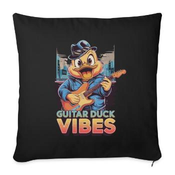 Guitar Duck vibes for every musician who - Sofa pillowcase 17,3'' x 17,3'' (45 x 45 cm) - black - Front