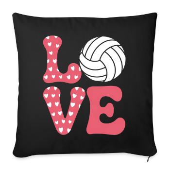volley-ball dire drôle de cadeau de volley-ball - Housse de coussin décorative 45 x 45 cm - noir - Devant