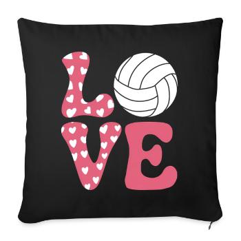volley-ball dire drôle de cadeau de volley-ball - Housse de coussin décorative 45 x 45 cm - noir - Devant