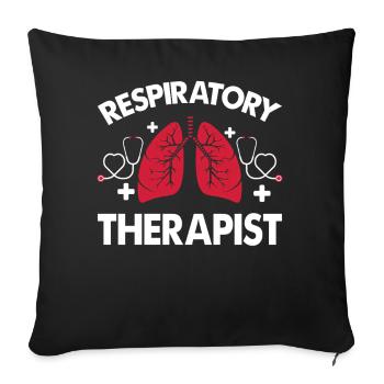 Inhalothérapeute Soutien en santé pulmonaire - Housse de coussin décorative 45 x 45 cm - noir - Devant