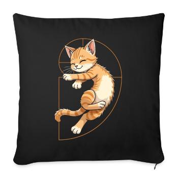 Fibonacci Cat - Sofa pillowcase 17,3'' x 17,3'' (45 x 45 cm) - black - Front