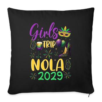 Girls Trip NOLA 2029 - Sofa pillowcase 17,3'' x 17,3'' (45 x 45 cm) - black - Front