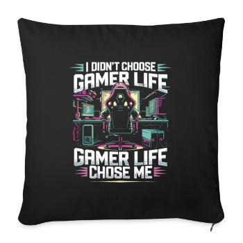 Experience Gamer Life Gaming Passion - Sofa pillowcase 17,3'' x 17,3'' (45 x 45 cm) - black - Front