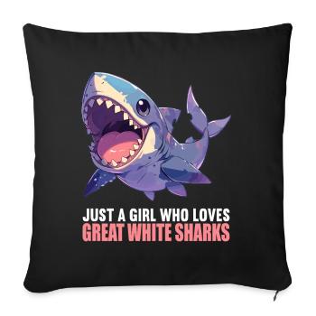 Great White Sharks Great White Shark - Sofa pillowcase 17,3'' x 17,3'' (45 x 45 cm) - black - Front