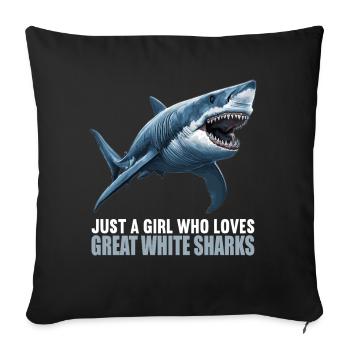 Great White Sharks Great White Shark - Sofa pillowcase 17,3'' x 17,3'' (45 x 45 cm) - black - Front