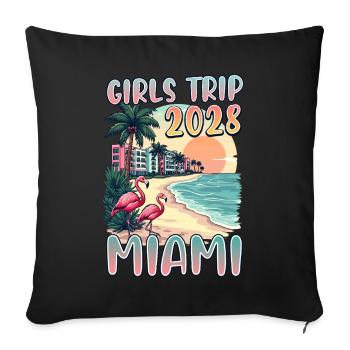 Girls Trip Miami 2028 - Sofa pillowcase 17,3'' x 17,3'' (45 x 45 cm) - black - Front