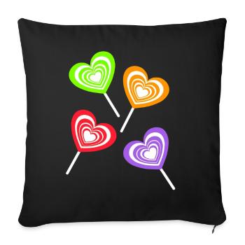 Lollie Lollies Kids Child Retro Vintage 80s 90s - Sofa pillowcase 17,3'' x 17,3'' (45 x 45 cm) - black - Front
