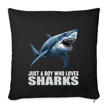 Requins Requin - Housse de coussin décorative 45 x 45 cm - noir - Devant