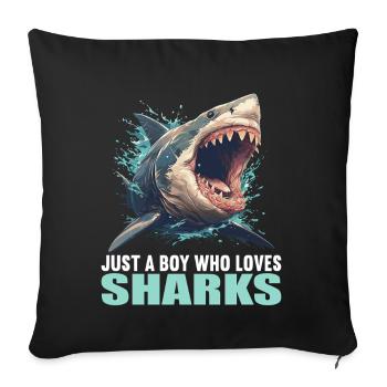 Requins Requin - Housse de coussin décorative 45 x 45 cm - noir - Devant