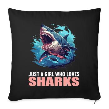 Requins Requin - Housse de coussin décorative 45 x 45 cm - noir - Devant