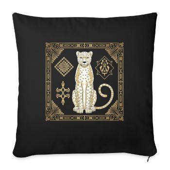 Cheetah Art: Elegance and Style in Golden - Sofa pillowcase 17,3'' x 17,3'' (45 x 45 cm) - black - Front