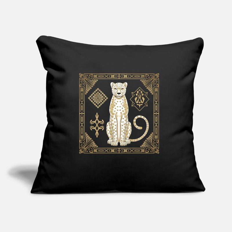 L’art du guépard : élégance et style dorés Housse de coussin décorative 45 x 45 cm