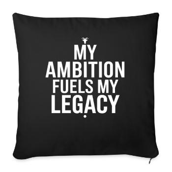 Capricorn zodiac sign: My ambition drives my - Sofa pillowcase 17,3'' x 17,3'' (45 x 45 cm) - black - Front