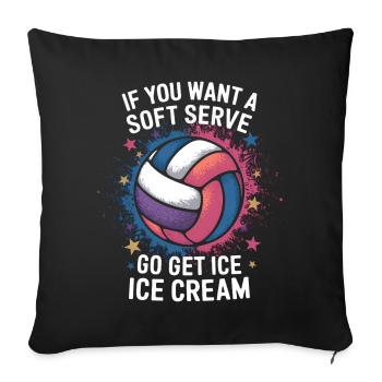 volley-ball dire drôle de cadeau de volley-ball - Housse de coussin décorative 45 x 45 cm - noir - Devant
