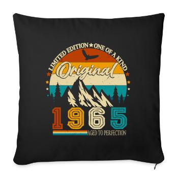 Original 1965 Jahrgang Vintage Retro Geburtstag - Sofakissenbezug 45 x 45 cm - Schwarz - Vorne