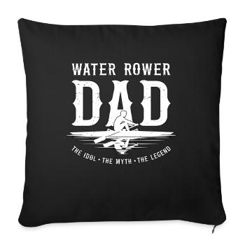 Rameur d’eau Papa L’idole Le mythe aime le canoë - Housse de coussin décorative 45 x 45 cm - noir - Devant