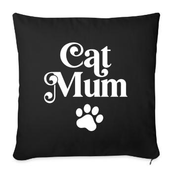 Cat Mum - Sofa pillowcase 17,3'' x 17,3'' (45 x 45 cm) - black - Front