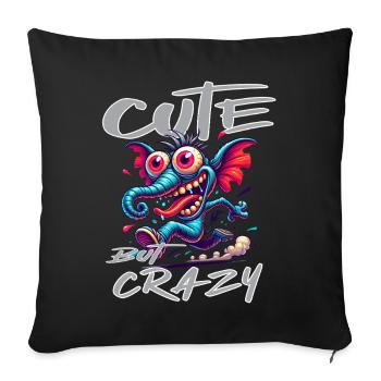 Cute but Crazy Elephant Comic Style - Sofa pillowcase 17,3'' x 17,3'' (45 x 45 cm) - black - Front
