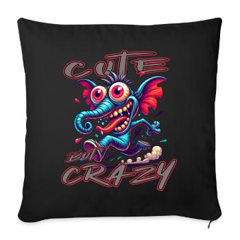 Cute but Crazy Elephant Comic Style - Sofa pillowcase 17,3'' x 17,3'' (45 x 45 cm) - black - Front