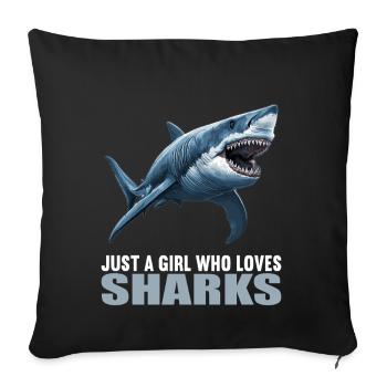 Requins Requin - Housse de coussin décorative 45 x 45 cm - noir - Devant