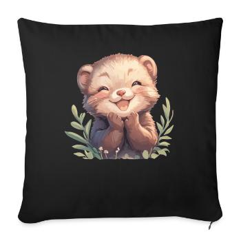Vison Vison - Housse de coussin décorative 45 x 45 cm - noir - Devant