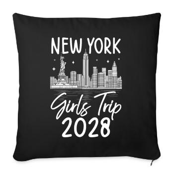 Girls Trip New York 2028 - Sofa pillowcase 17,3'' x 17,3'' (45 x 45 cm) - black - Front