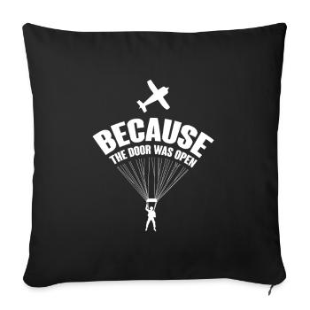 Skydive Skydiver Skydiving Parachute Gift - Sofa pillowcase 17,3'' x 17,3'' (45 x 45 cm) - black - Front