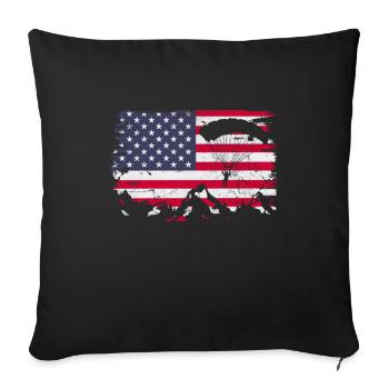 Skydive - Sofa pillowcase 17,3'' x 17,3'' (45 x 45 cm) - black - Front