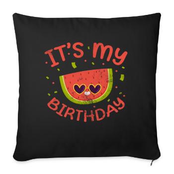 Watermelon - Sofa pillowcase 17,3'' x 17,3'' (45 x 45 cm) - black - Front