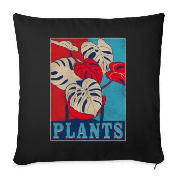 Amoureux des plantes jardinage rétro - Housse de coussin décorative 45 x 45 cm - noir - Devant