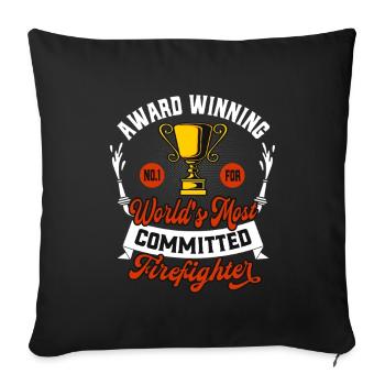 Firefighter Humor Engaged Fire Brigade Rescue - Sofa pillowcase 17,3'' x 17,3'' (45 x 45 cm) - black - Front