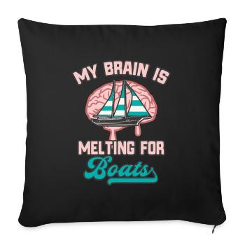 Gehirn Boote Segeln Bootfahren Lustiges Segler - Sofakissenbezug 45 x 45 cm - Schwarz - Vorne