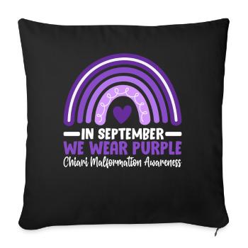 Chiari Malformation Purple Ribbon Cerebellum ACM - Sofa pillowcase 17,3'' x 17,3'' (45 x 45 cm) - black - Front