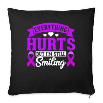 Everything Hurts Chiari Malformation ACM Purple - Sofa pillowcase 17,3'' x 17,3'' (45 x 45 cm) - black - Front