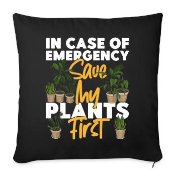 Plant Lover Gardening In Case Of - Sofa pillowcase 17,3'' x 17,3'' (45 x 45 cm) - black - Front