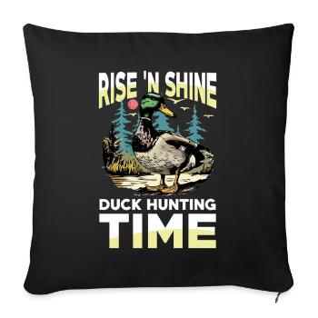 Duck hunters shoot heavier loads flag - Sofa pillowcase 17,3'' x 17,3'' (45 x 45 cm) - black - Front