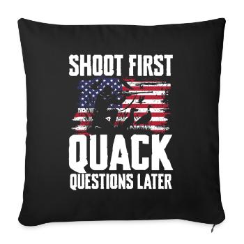 Duck hunters shoot heavier loads flag - Sofa pillowcase 17,3'' x 17,3'' (45 x 45 cm) - black - Front