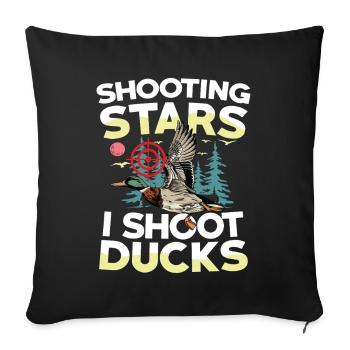 Duck hunters shoot heavier loads flag - Sofa pillowcase 17,3'' x 17,3'' (45 x 45 cm) - black - Front