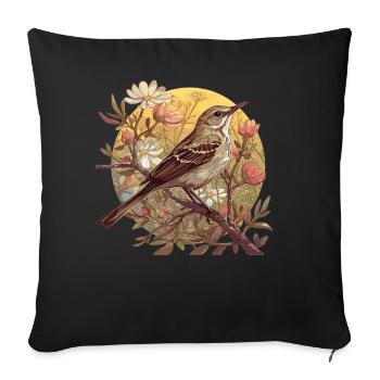 Oiseaux moqueurs Oiseaux moqueurs - Housse de coussin décorative 45 x 45 cm - noir - Devant