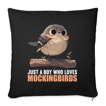 Oiseaux moqueurs Oiseaux moqueurs - Housse de coussin décorative 45 x 45 cm - noir - Devant