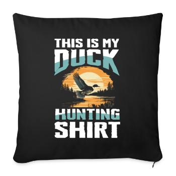 Duck hunters shoot heavier loads flag - Sofa pillowcase 17,3'' x 17,3'' (45 x 45 cm) - black - Front