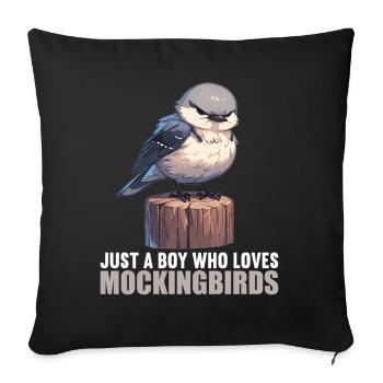 Oiseaux moqueurs Oiseaux moqueurs - Housse de coussin décorative 45 x 45 cm - noir - Devant
