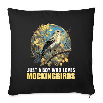 Oiseaux moqueurs Oiseaux moqueurs - Housse de coussin décorative 45 x 45 cm - noir - Devant
