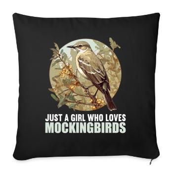 Oiseaux moqueurs Oiseaux moqueurs - Housse de coussin décorative 45 x 45 cm - noir - Devant