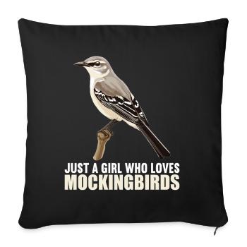 Oiseaux moqueurs Oiseaux moqueurs - Housse de coussin décorative 45 x 45 cm - noir - Devant