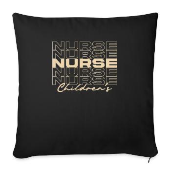 Infirmière pour enfants Infirmières médicales élégantes - Housse de coussin décorative 45 x 45 cm - noir - Devant