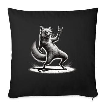 Rockiger Fuchs – Wild & Cool - Sofakissenbezug 45 x 45 cm - Schwarz - Vorne