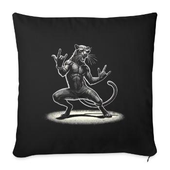 Rock-Panther – Métal et puissance - Housse de coussin décorative 45 x 45 cm - noir - Devant